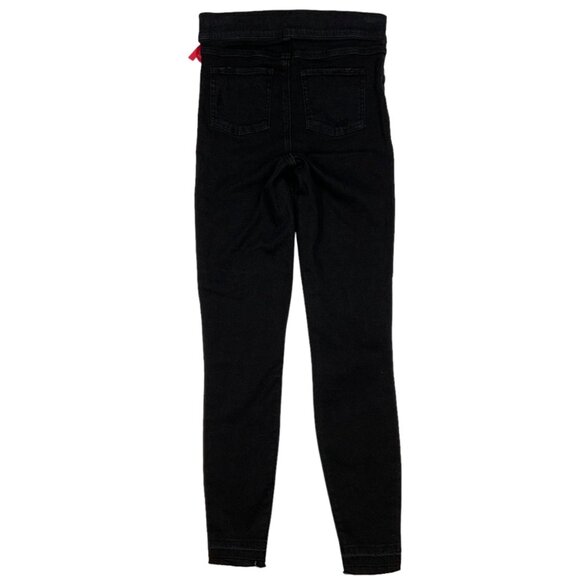 Spanx Distressed Denim Legging XS Vintage Black Cropped Ripped High Rise Stretch - Picture 2 of 12